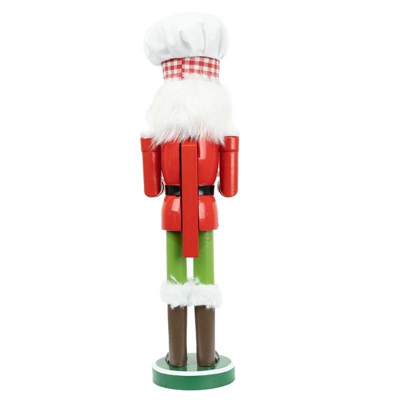 Schiaccianoci Natalizio Chef con Vassoio e Biscotti H.38 cm