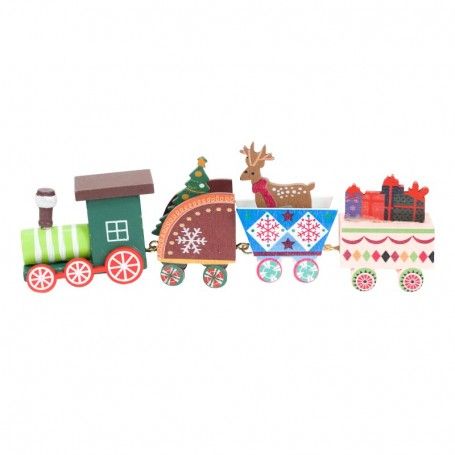 Trenino Natalizio in Legno con Renna 20x6 cm
