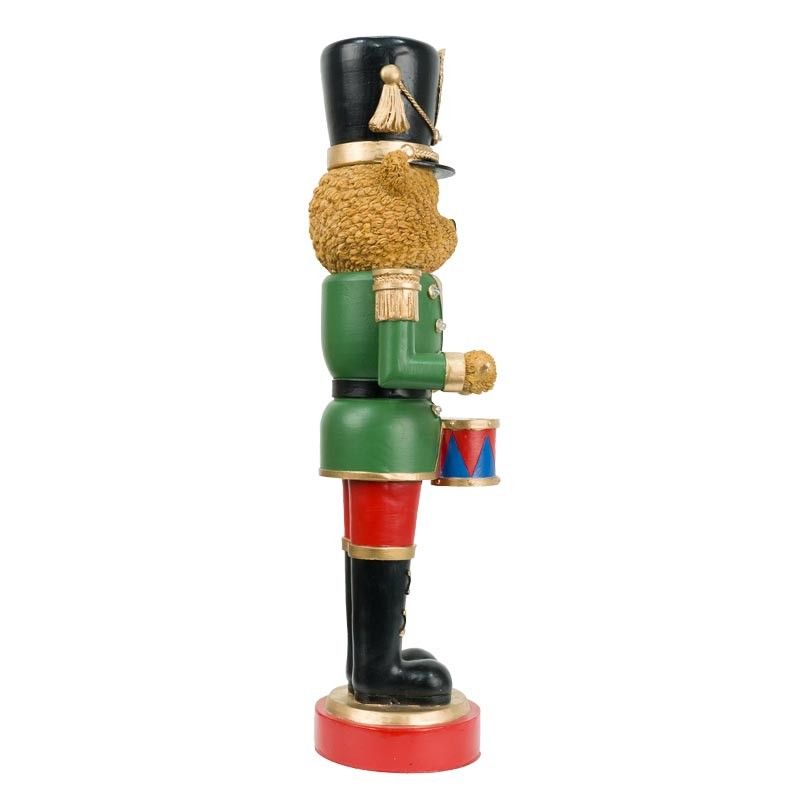 Orso Schiaccianoci Natalizio con Tamburo H.46 cm