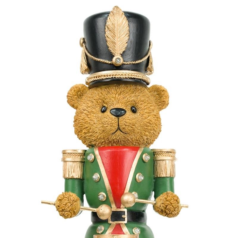 Orso Schiaccianoci Natalizio con Tamburo H.46 cm