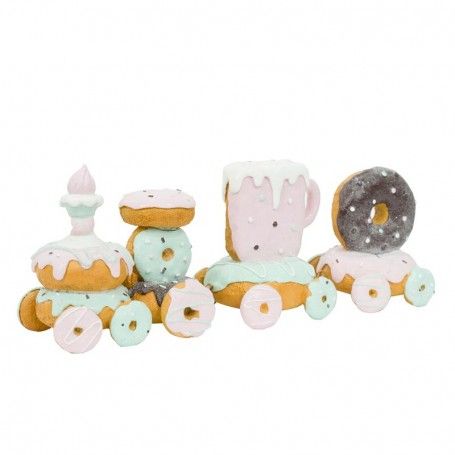 Trenino Natalizio di Ciambelle in Resina L.35,5 cm