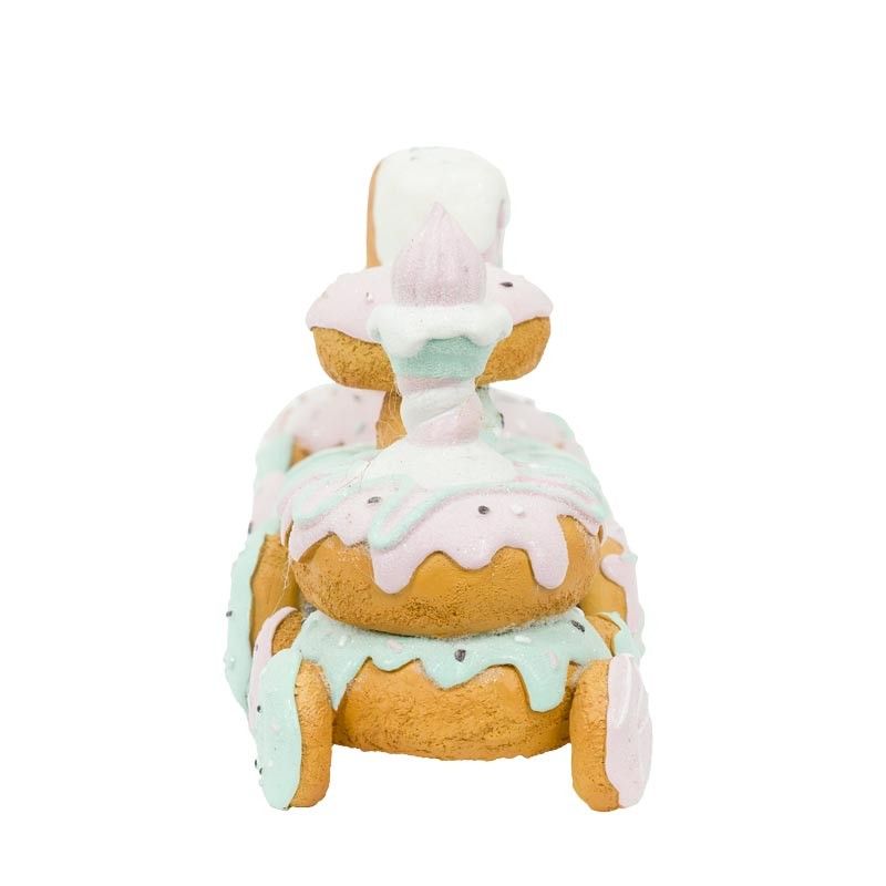 Trenino Natalizio di Ciambelle in Resina L.35,5 cm