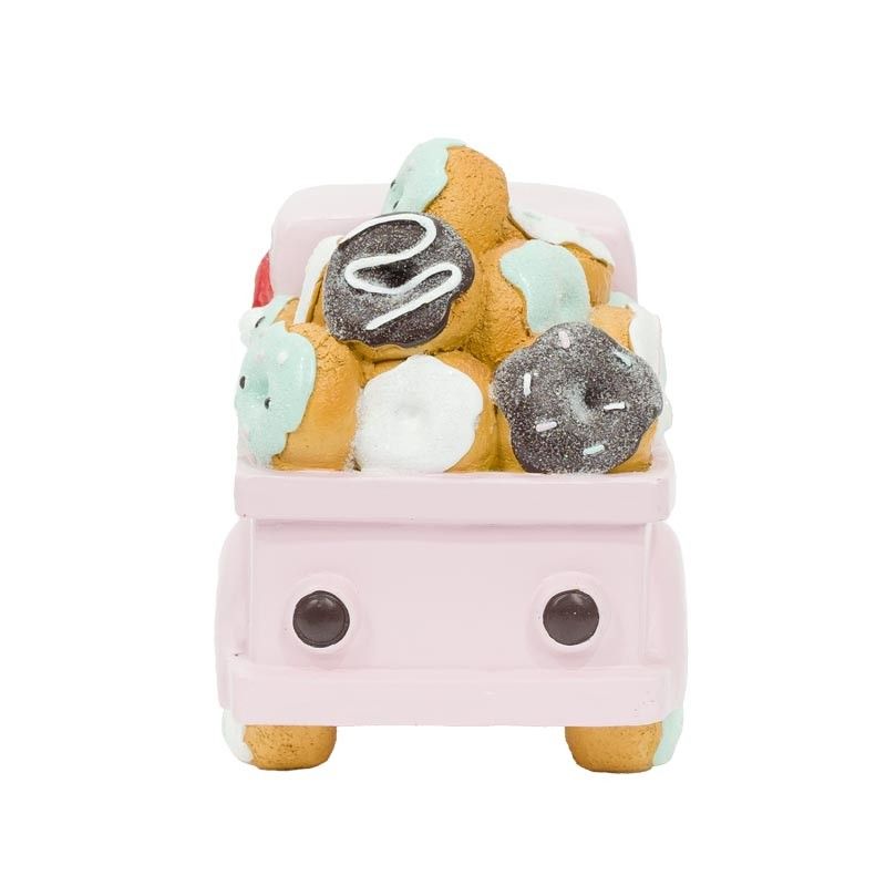 Furgoncino con Babbo Natale e Ciambelle in Resina 17x8x11,5 cm