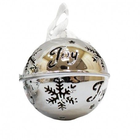 Decoro Natalizio Sfera da Appendere Argento D.8 cm