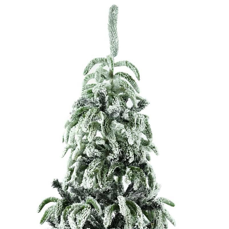 Albero di Natale Innevato H.210 cm con Apertura ad Ombrello