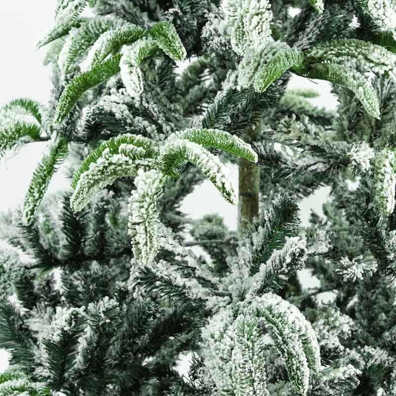 Albero di Natale Innevato H.210 cm con Apertura ad Ombrello