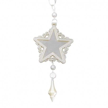 Specchietto Natalizio a Stella con Pendente Perlato