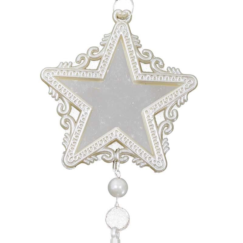 Specchietto Natalizio a Stella con Pendente Perlato