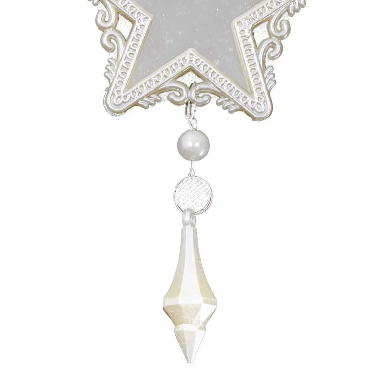 Specchietto Natalizio a Stella con Pendente Perlato