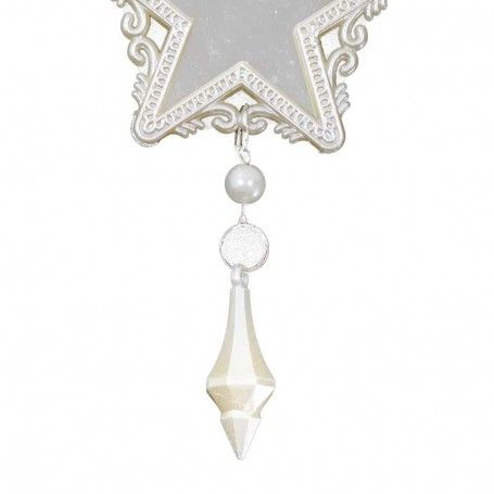 Specchietto Natalizio a Stella con Pendente Perlato