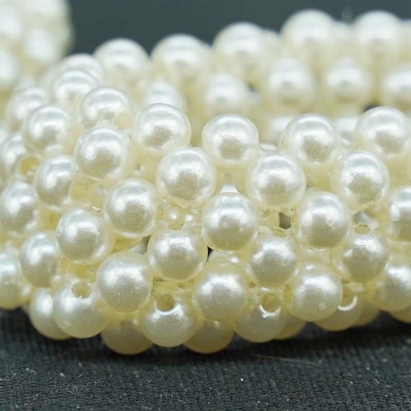 Porta Tovaglioli Natalizi con Perline Bianche Conf. da 4 Pz