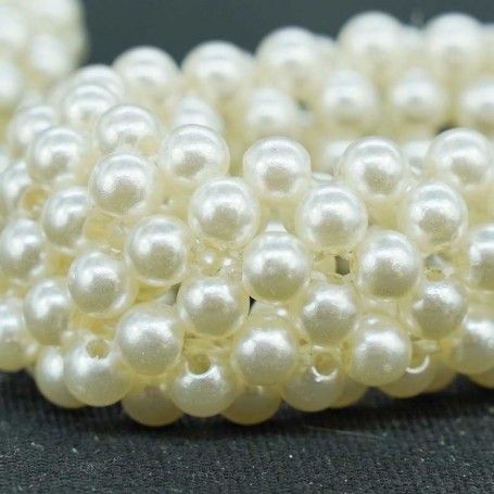 Porta Tovaglioli Natalizi con Perline Bianche Conf. da 4 Pz