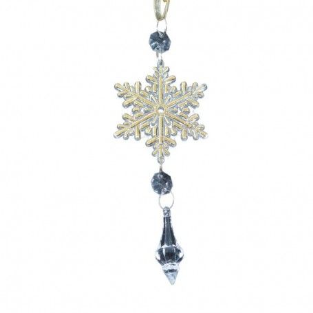 Fiocco di Neve Natalizio da Appendere Gold