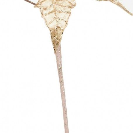 Ramo con Stella di Natale in Velluto Beige H.43 cm