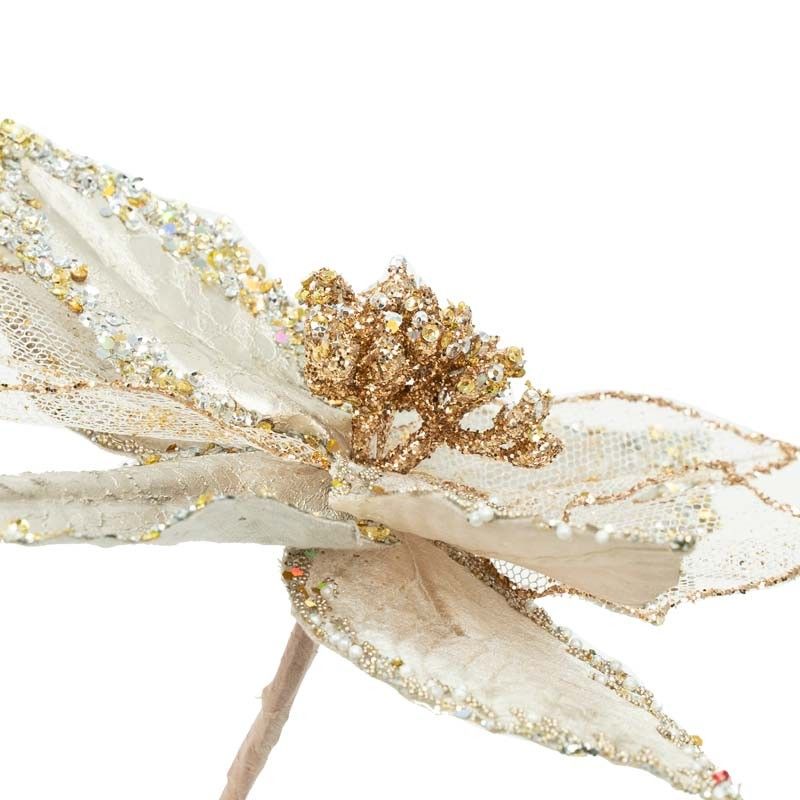 Stella di Natale in Velluto Beige e Oro H.61 cm