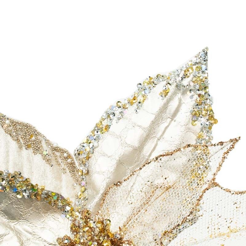 Stella di Natale in Velluto Beige e Oro H.61 cm