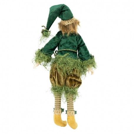 Elfo Natalizio con Abito Verde e Oro H.36 cm