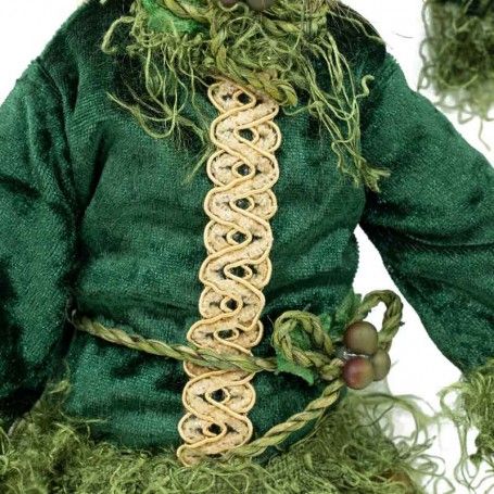 Elfo Natalizio con Abito Verde e Oro H.36 cm