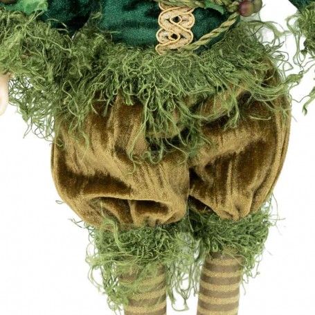 Elfo Natalizio con Abito Verde e Oro H.36 cm