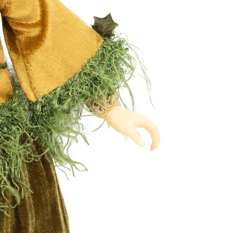 Elfo Natalizio con Abito Marrone e Oro H.50 cm