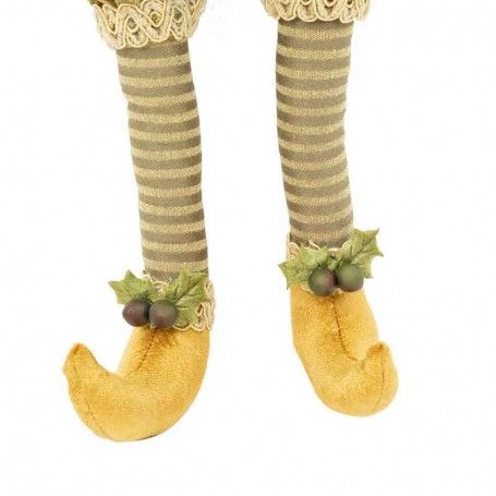 Elfo Natalizio con Abito Marrone e Oro H.50 cm