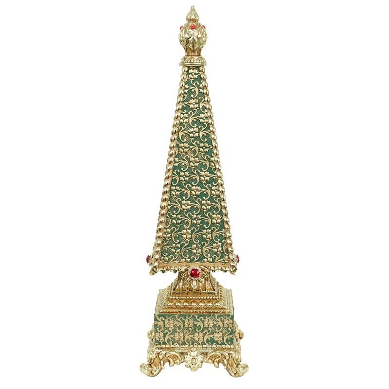 Albero di Natale in Resina Oro e Malachite H.48,6 cm