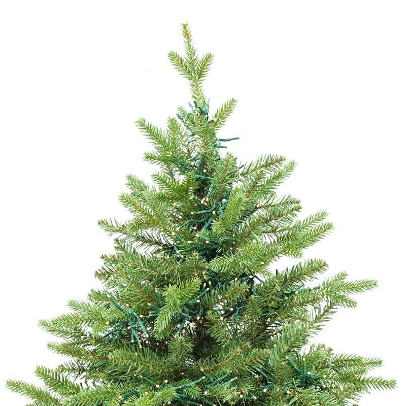 Albero di Natale Abete Verde con Luci Led in Pe+Pvc H.180/300 cm Apertura ad Ombrello - Luxury