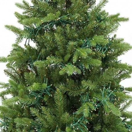 Albero di Natale Abete Verde con Luci Led in Pe+Pvc H.180/300 cm Apertura ad Ombrello - Luxury