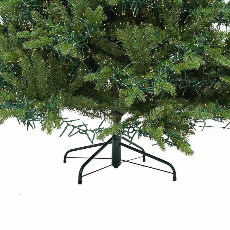 Albero di Natale Abete Verde con Luci Led in Pe+Pvc H.180/300 cm Apertura ad Ombrello - Luxury