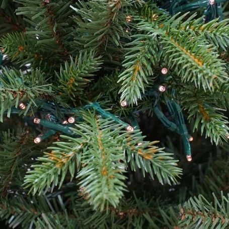 Albero di Natale Abete Verde con Luci Led in Pe+Pvc H.180/300 cm Apertura ad Ombrello - Luxury