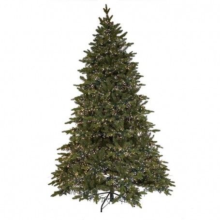 Albero di Natale Abete Verde con Luci Led in Pe+Pvc H.180/300 cm Apertura ad Ombrello - Luxury