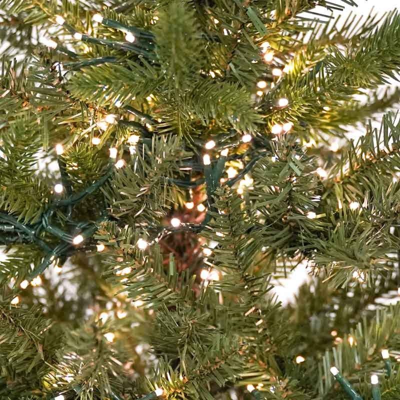 Albero di Natale Abete Verde con Luci Led in Pe+Pvc H.180/300 cm Apertura ad Ombrello - Luxury