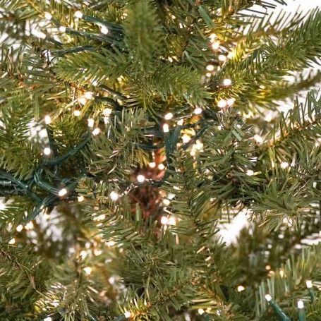 Albero di Natale Abete Verde con Luci Led in Pe+Pvc H.180/300 cm Apertura ad Ombrello - Luxury