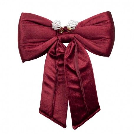 Fiocco Natalizio con Ganci in Velluto Bordeaux 4 Misure