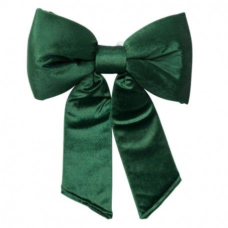 Fiocco Natalizio con Ganci in Velluto Verde Bottiglia 4 Misure