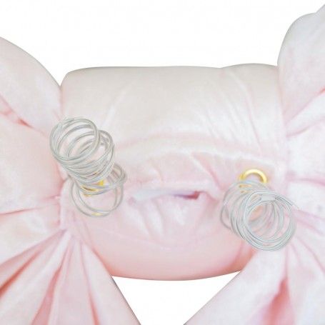 Fiocco Natalizio con Ganci in Velluto Rosa 4 Misure