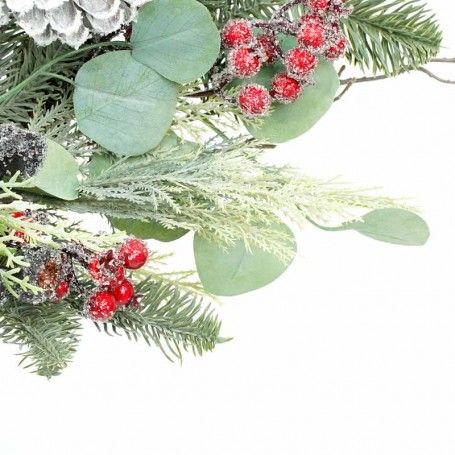 Corona Natalizia con Pigne e Bacche Rosse D.68 cm