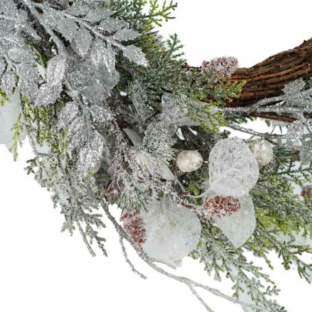 Corona Natalizia Innevata con Pigne D.73 cm