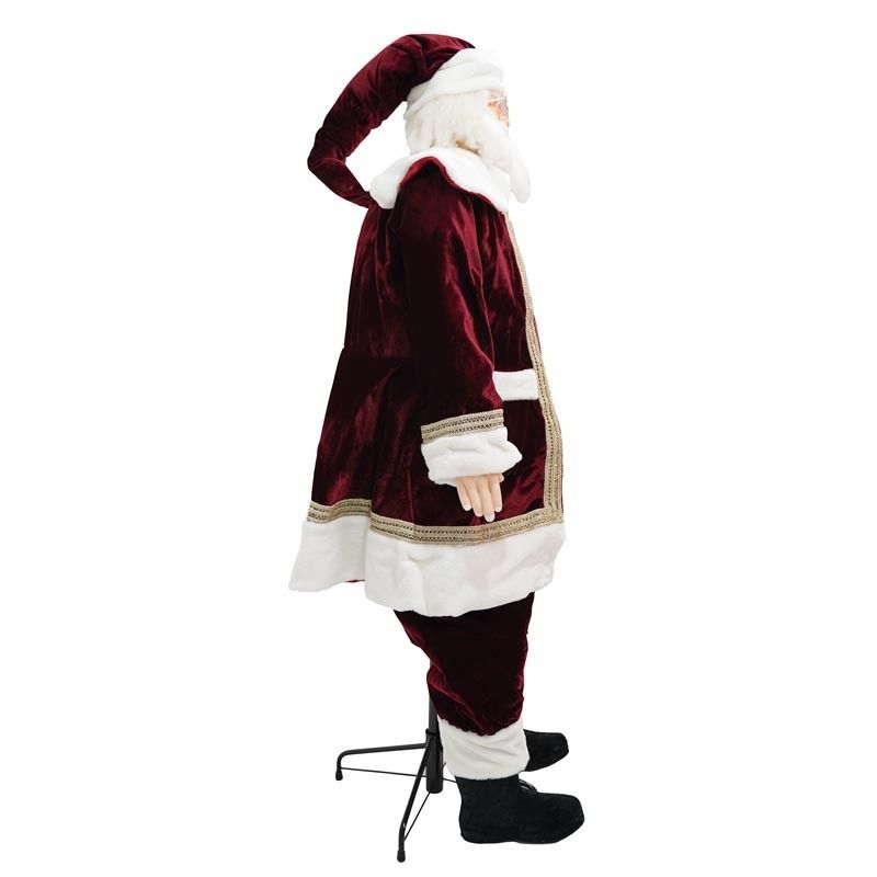 Babbo Natale su Stand con Abito Burgundy H.170 cm