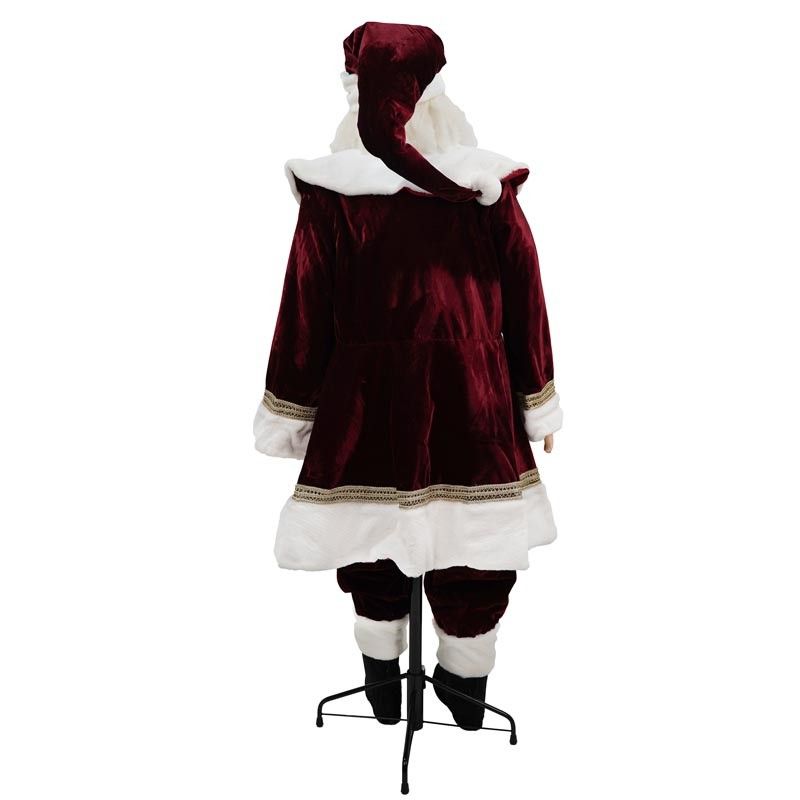 Babbo Natale su Stand con Abito Burgundy H.170 cm