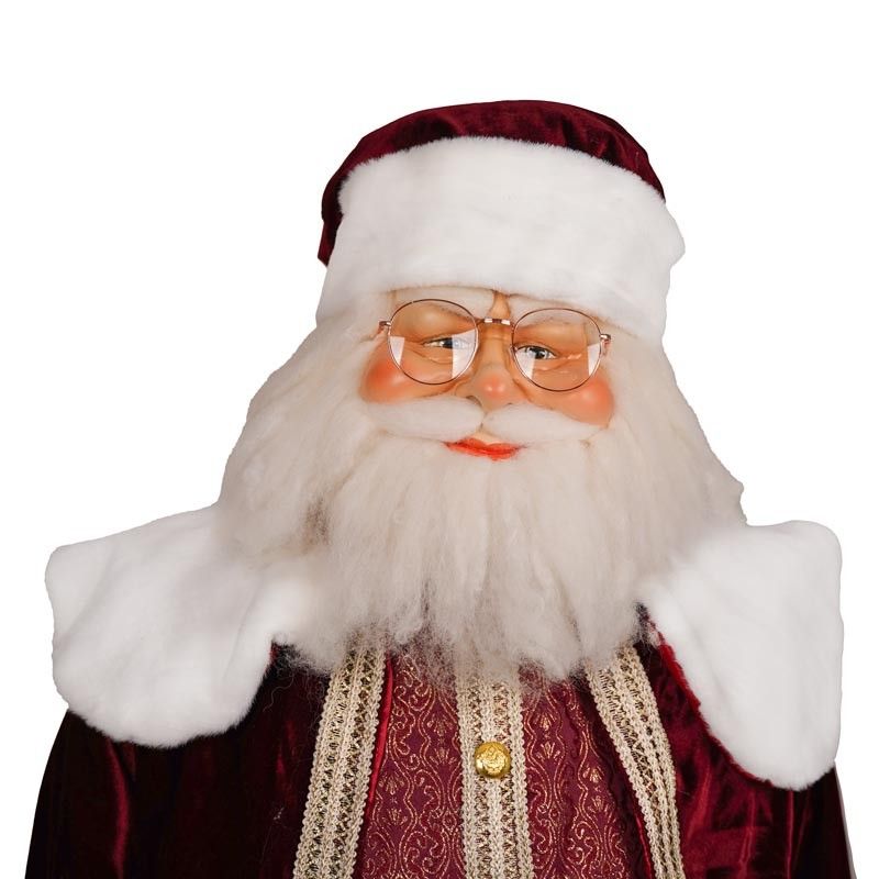 Babbo Natale su Stand con Abito Burgundy H.170 cm