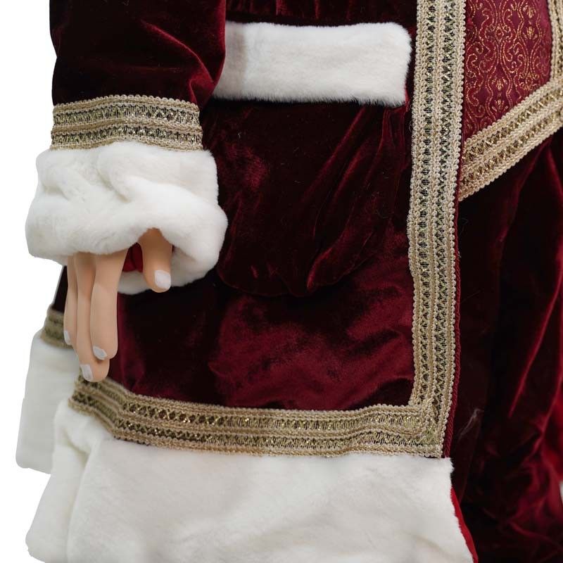 Babbo Natale su Stand con Abito Burgundy H.170 cm
