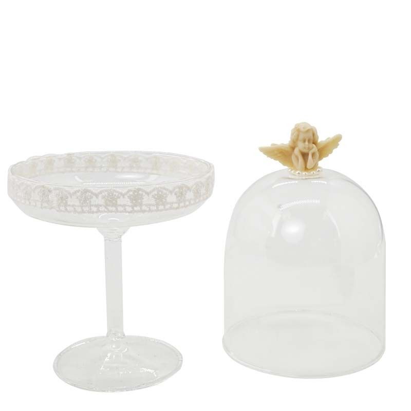 Alzatina in Vetro con Angioletto 12x18 cm