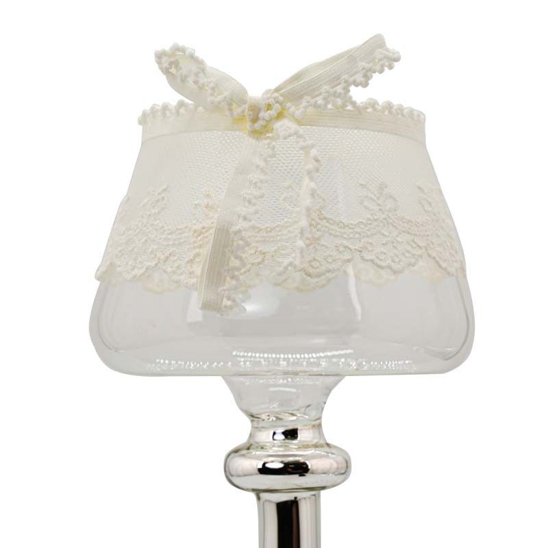 Paralume in Vetro e Silver H.33 cm