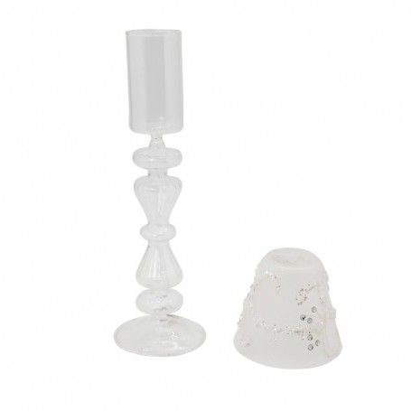 Paralume in Vetro con Strass H.30 cm