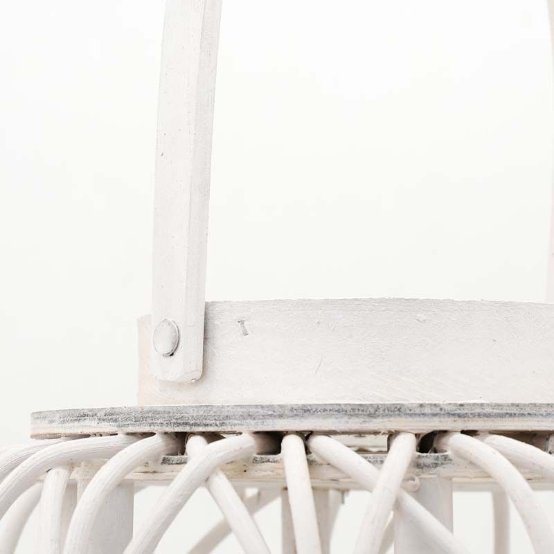 Lanterna in Legno Bianco Intrecciato 14x14xH.38 cm