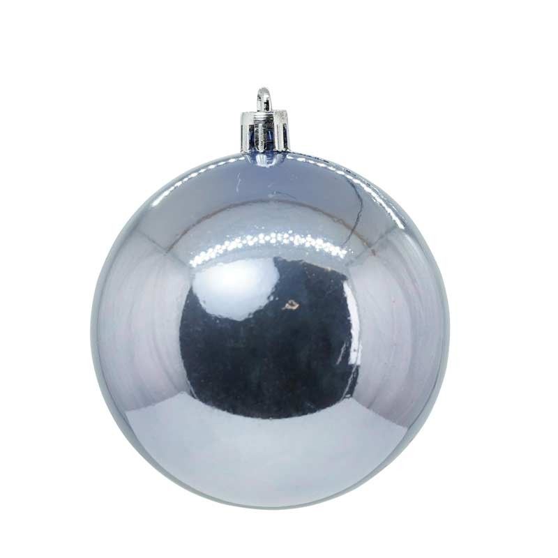 Palle di Natale in Plastica Lucide e Martellate D.8 cm Conf. da 12 Pz
