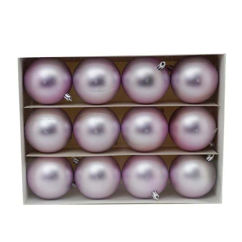 Palle di Natale in Plastica Opaco D.8 cm Conf. da 12 Pz