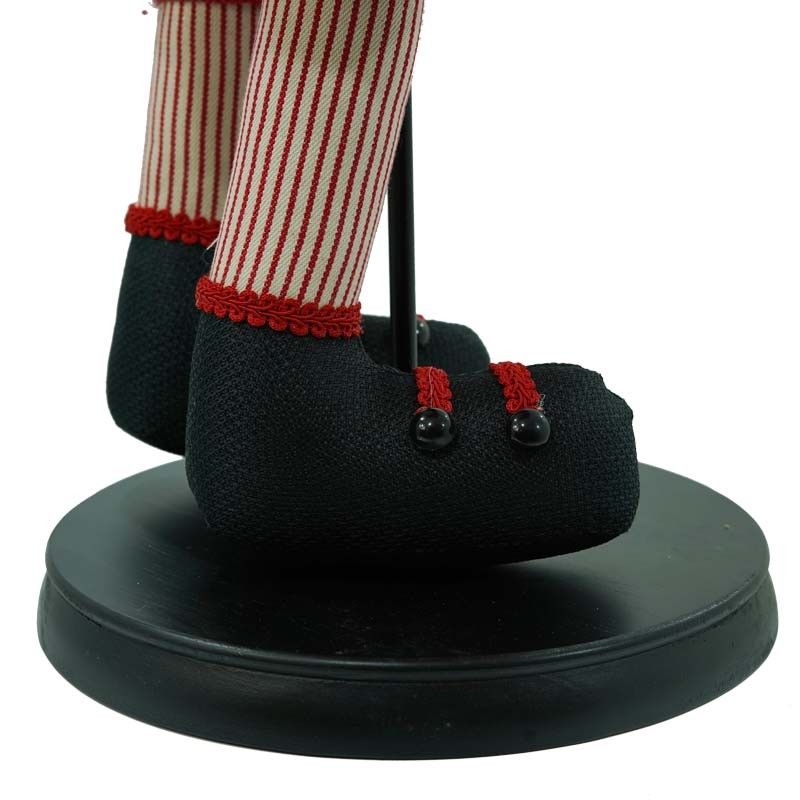 Babbo Natale su Stand con Abito Rosso e Cappello a Quadri H.80 cm