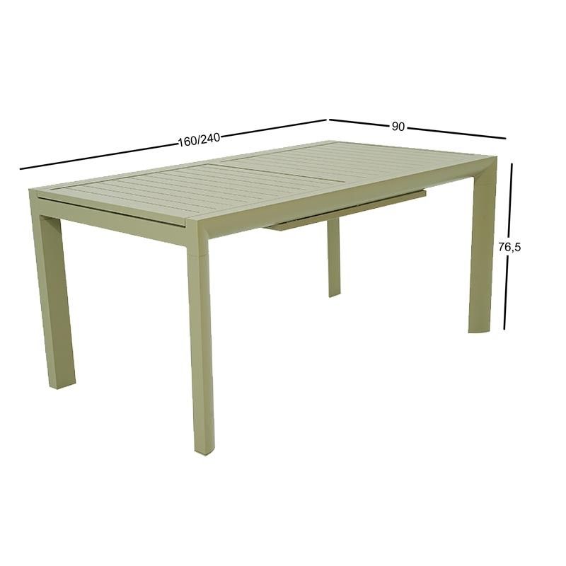 Tavolo Rettangolare Allungabile in Alluminio Tortora | Coffee